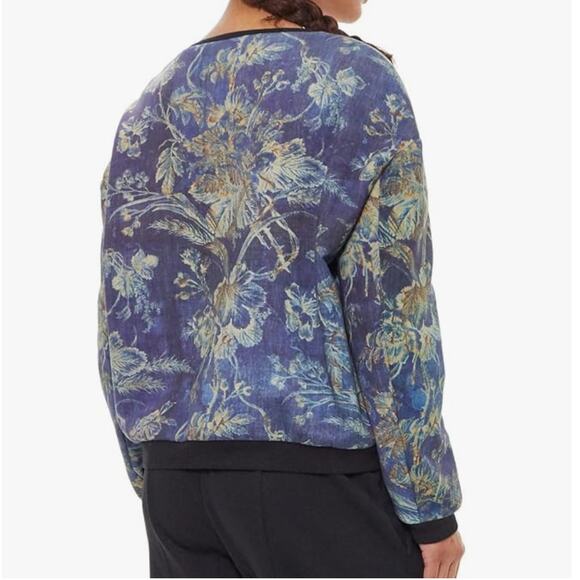 Gary Graham GARYGRAHAM422 GARYGRAHAM422 Patched Sweatshirt Indigo Floral Medium - Picture 6 of 7